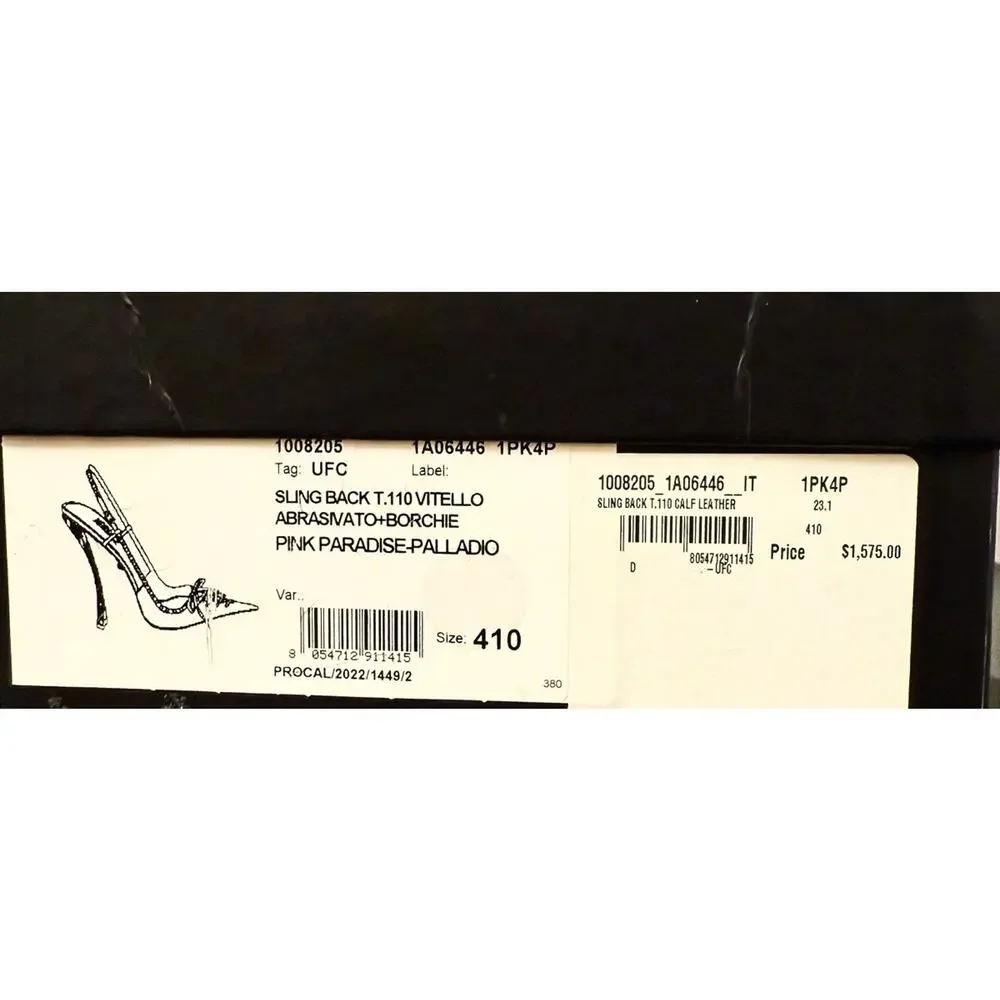$1575 Sz EU 41 US 11 Versace Lace Slingback Pink Heels Leather